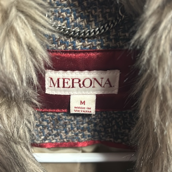 Women's Gray Faux Fur Collar Coat - Picture 3 of 7